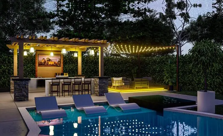 Outdoor living space built by Heavenly Outdoor in The Woodlands, Texas